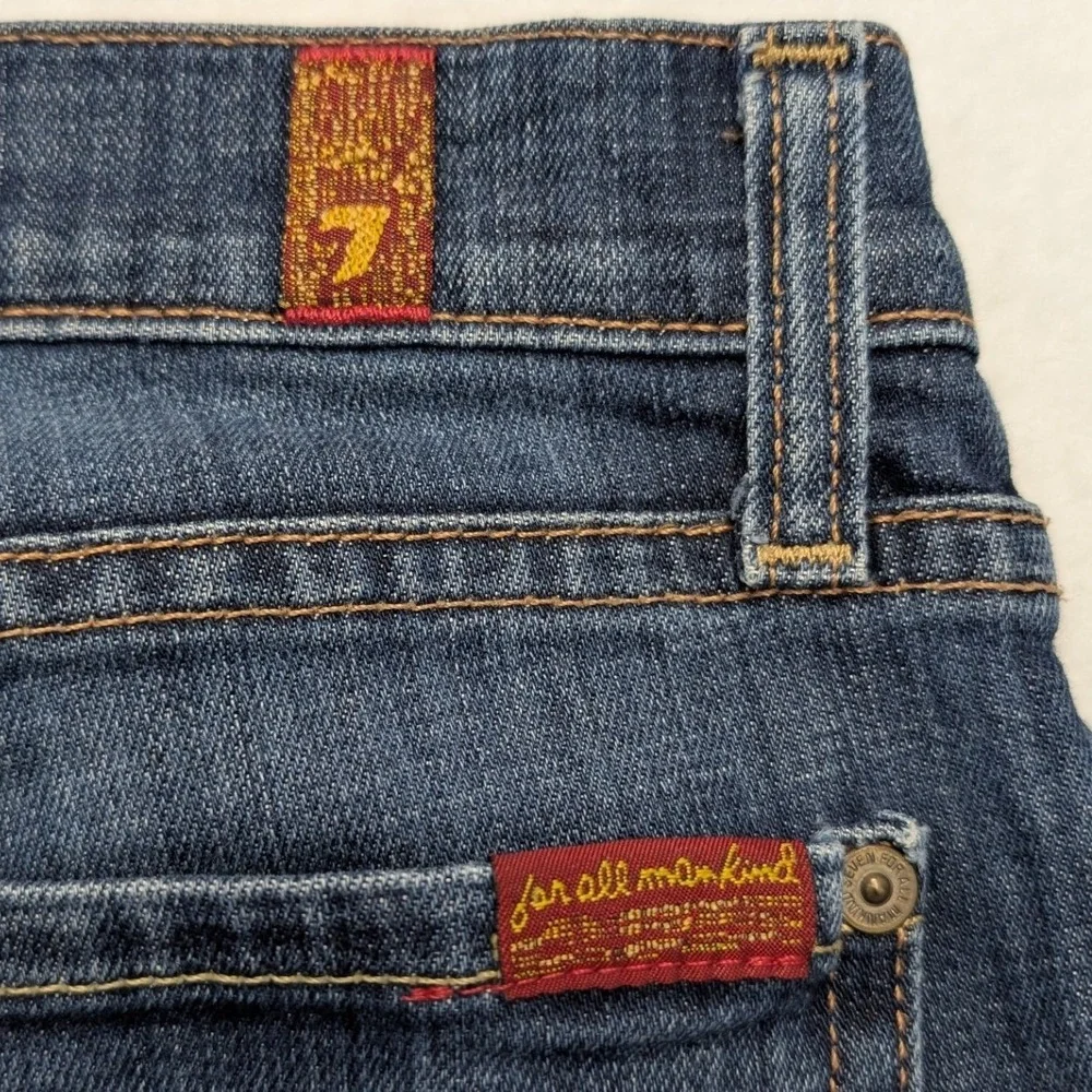 7 For All Mankind The Slim Cigarette Jeans Womens 27 Dark Wash Blue Excellent - Picture 5 of 15